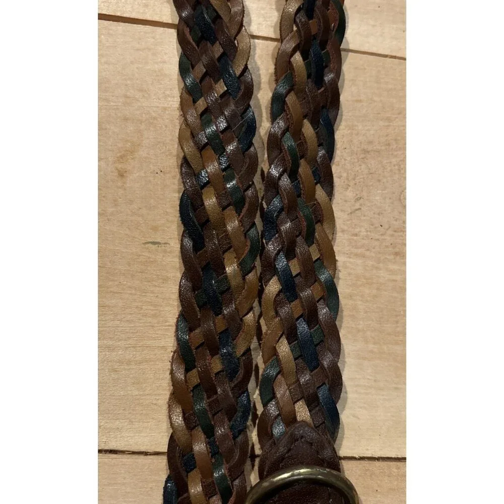 Women Belt Genuine Leather‎ Brown Tones Braided Made in Guatemala Size S